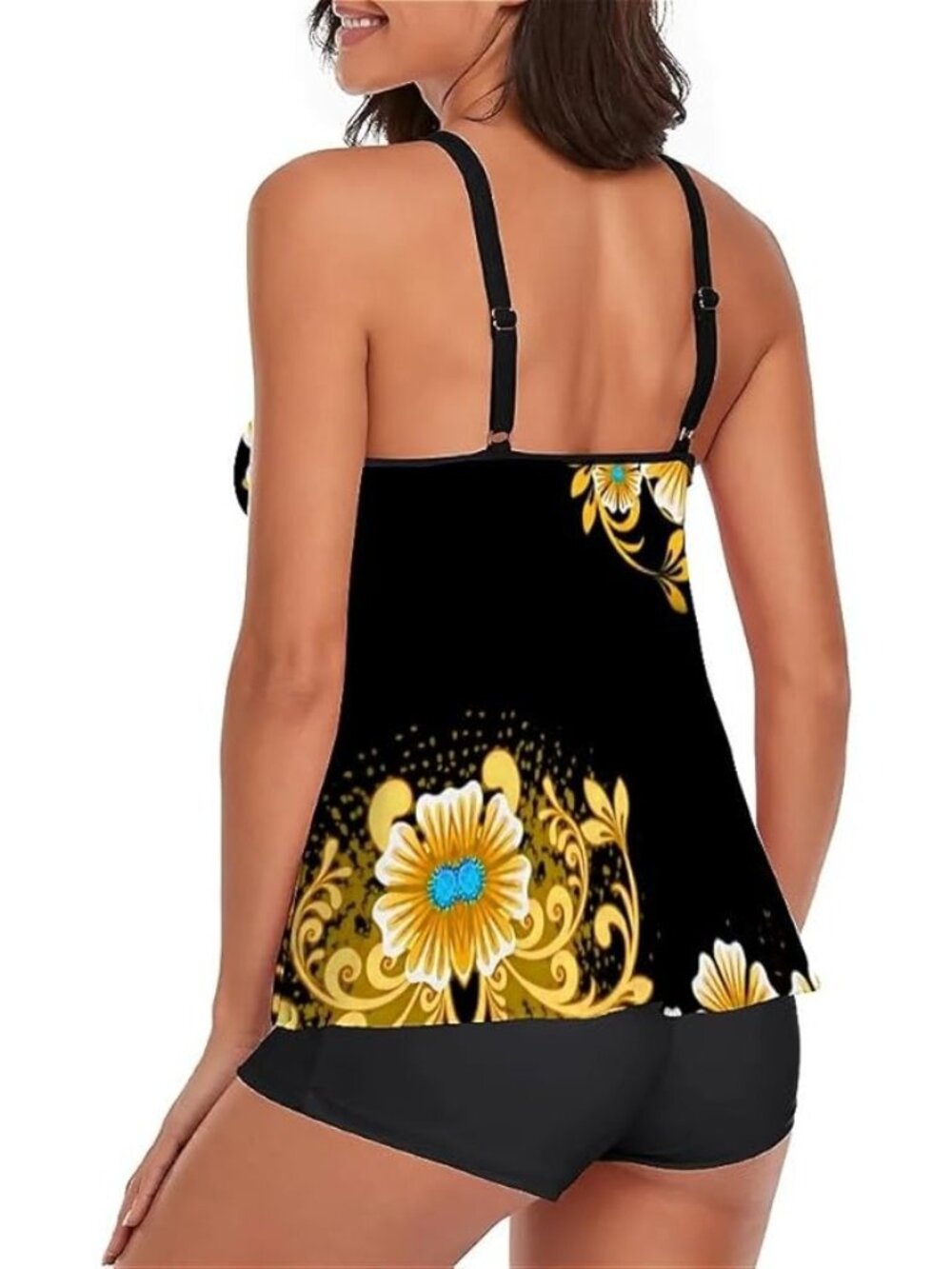 Urchics Size Medium Womens Two Piece Swimsuit Tank Top Boyshorts Flowy - Picture 4 of 7